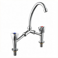 Robinet de lavabo de luxe en alliage de zinc électroplaqué à double poignée de 8 pouces avec noyau de valve tout en cuivre