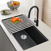 Égouttoir à vaisselle pliable moderne en acier inoxydable et silicone, réglable, à poser sur l'évier pour la cuisine