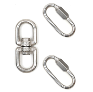 สแตนเลสเกรดมารีน 304/316 รูปไข่ล็อคอย่างรวดเร็วตัวเชื่อมต่อโซ่คลิป Carabiner ลิงก์ด่วน - Product Image 3