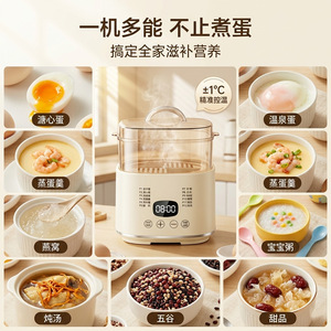 Egg Cooker Mini <b>Electric</b> 700W Smart Temperature Control <b>Steamer</b> For Breakfast With 12 Functions And 24H Timer - Product Image 2