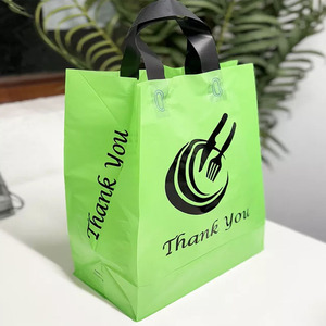 Tùy chỉnh mềm vòng lặp xử lý Togo túi nhựa <span class=keywords><strong>HDPE</strong></span> LDPE vòng lặp xử lý nhà hàng Takeaway túi nhựa để đóng gói - Product Image 3