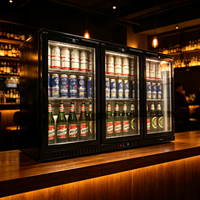 Réfrigérateur à bière commercial sur mesure avec vitrine arrière pour comptoir, armoire de présentation de bière pour bar, réfrigérateur à bière de bar avec porte vitrée