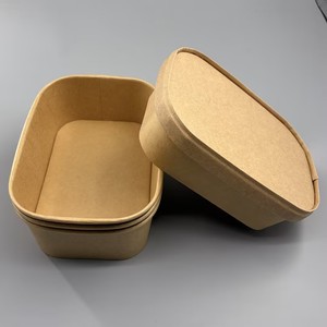 Greaseproof Disposable Kraft <b>Paper</b> <b>Bowl</b> Biodegradable Soup Salad <b>Bowl</b> With Lids For Commercial Catering - Product Image 5