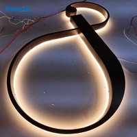 Enseigne lumineuse LED flottante personnalisée en acrylique avec rétroéclairage halo et kit de montage complet souple pour hall d'exposition, bureau, hall d'entrée