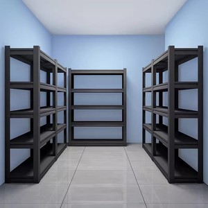 Estantes de Almacenamiento de Acero de 5 Niveles, Resistentes, Ajustables, con Recubrimiento de Polvo Epóxico Negro, para Almacén, Cocina, Balcón, Supermercado - Product Image 1
