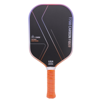 Raquette de pickleball en fibre de carbone, motif tissu givré, pour enfants et adultes
