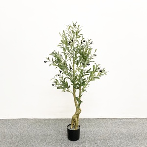 Venta al por mayor de fábrica, plantas decorativas de plástico de simulación para interiores, bonsái en maceta de imitación, pequeño olivo artificial - Product Image 2