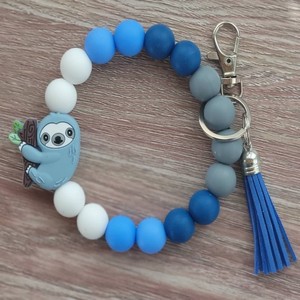 Schattige Luiaard Kralen Armband Effen Kleur Dier Siliconen Kralen Polsbandje Sleutelhanger Voor Vrouwen - Product Image 4