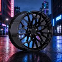 Jantes en alliage d'aluminium forgées sur mesure, finition semi-brillante noire, multi-rayons, 8.0J 35mm ET 6061-T6, 18-22 pouces, 5x112/5x120