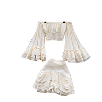 Ensemble 2 pièces d'été pour femme : haut à manches évasées et pantalon de costume – Vente en gros