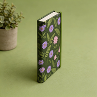 Carnet à spirales en PP à couverture rigide vert floral personnalisé A5, journal botanique avec bande élastique pour l'écriture créative