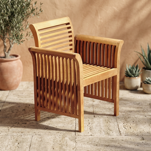 Fauteuil fixe moderne en teck massif - Mobilier d'extérieur pour salle à manger et cuisine, idéal pour cour et parc - Indonésie - Product Image 3
