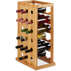 Estante de madera para vino de 6 niveles, almacenamiento compacto de vino, estante para botellas de bambú de 18 botellas - Product Image 1