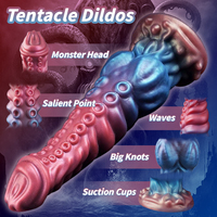 Vibromasseur Dildo Chauffant à Texture Unique, en Silicone, Thème Dragon Fantaisie Monstre Créature Tentacules, Dildo Anal pour Hommes Gays et Femmes