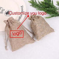 Sacs cadeaux en toile de jute en gros, sacs à cordon en lin biologique, pochettes écologiques en coton et lin avec logo personnalisé imprimé