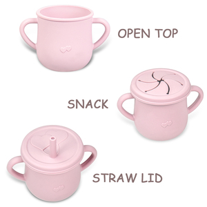 Gobelets à collation en silicone anti-déversement sans BPA, conception pour l'autonomie alimentaire du bébé, tasse à bec en silicone pour bébé, passe au lave-vaisselle - Product Image 3