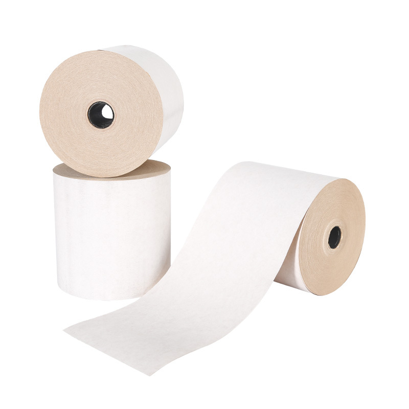 Ruban de papier pour caisse enregistreuse couleur bois au meilleur prix, rouleau de papier thermique pour reçus, vente d'usine 57x40 papier thermique pour machine TPV