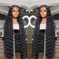Perruques sans colle en cheveux naturels vietnamiens, perruques Deep Wave en cheveux humains, perruques Lace Front 13x4 en dentelle suisse HD