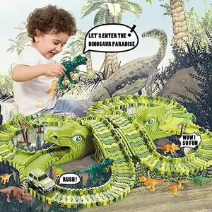 240 pz dinosauro costruzione piste da corsa ingegneria <span class=keywords><strong>pista</strong></span> veicoli ferroviari Slot giocattolo educazione assemblare giocattolo per bambini - Product Image 4