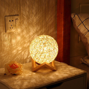 Fujiqiu luce notturna lampada da tavolo USB a luce stella in stile nordico luna moderna per camera da letto decorazione comodino alimentato a batteria - Product Image 4