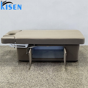 Table de Massage Électrique Moderne Beige à <span class=keywords><strong>2</strong></span> <span class=keywords><strong>Moteurs</strong></span> pour Soins Corporels en Salon de Beauté, Chaise Cosmétique, Lit de Spa Facial avec Espace de Rangement - Offre Spéciale - Product Image 4