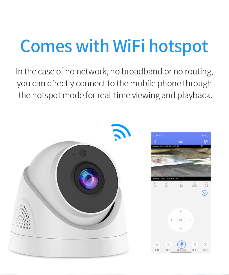 1080P HD Mini WiFi Wireless IP Cam Night Vision Indoor Smart Home Security CCTV Dome Ceiling Wall Mount for Baby Pet Monitoring · image 4