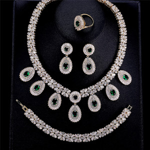 RAKOL SP311 Luxury Wedding Water Drop Zircon <b>Jewelry</b> Teardrop Necklace Earrings Bracelet Ring <b>Set</b> for Women - Product Image 3