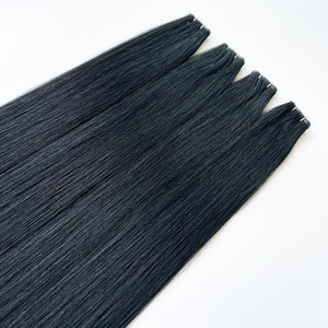 Lujo ruso Virgen sin procesar 24 en Jet Black Genius Weft 100g Extensiones de cabello humano real a granel compatible con texturas personalizadas - Product Image 1