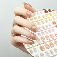 Nouvelles Faux Ongles Prédécoupés de Luxe Style Américain, Forme Cercueil Courte, Effet Œil de Chat, Perles de Verre Scintillantes