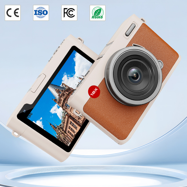 Retro Vintage Compact 5K HD 18x WIFI Touch Support Digital Zoom Camera for Photography