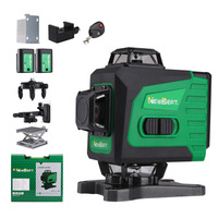 Niveau laser vert 16 lignes haute intensité, alimenté par batterie, instrument de nivellement infrarouge industriel et DIY pour mur-sol