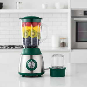 Small 2-in-1 Stainless Steel Electric Juicer <strong>Blender</strong> 6 Blades Glass Jar 1.5L Capacity 2 Speeds Household Use Portable Kitchen - Product Image 1