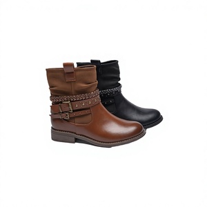 Bottines en daim pour femmes, bottines classiques Martin, fermeture éclair, talon épais, bout rond, pour l'automne et l'hiver - Product Image 4