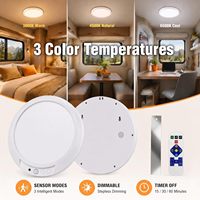 Lámpara de Techo LED Recargable con Sensor de Movimiento, Control Remoto, Batería de 8000mAh, Clasificación IP33, 3 Colores Atenuables, Magnética, Inalámbrica, para Armario