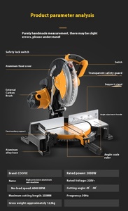Machine de découpe de <span class=keywords><strong>bois</strong></span> de <span class=keywords><strong>scie</strong></span> en aluminium multifonctionnelle <span class=keywords><strong>électrique</strong></span> de 10 pouces 255MM avec onglet <span class=keywords><strong>à</strong></span> 45 degrés pour le travail de l'aluminium - Product Image 5