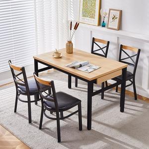 Mesa de Comedor Moderna al por Mayor de Fábrica, Mesa Rectangular de Madera para Cafetería con Patas de Metal, Mesa de Comedor <span class=keywords><strong>Roma</strong></span> con Cajón de Almacenamiento de Metal - Product Image 1