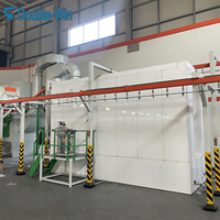 Ligne de production de revêtement en poudre par accumulation aérienne pour accessoires métalliques de fourgonnettes/camions, pompe PLC, revêtement continu à haute productivité