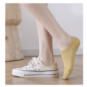 Sneakers antiscivolo primavera estate calze da donna 5P 1SET tacco finte calze in Silicone dal Design confortevole - Product Image 1