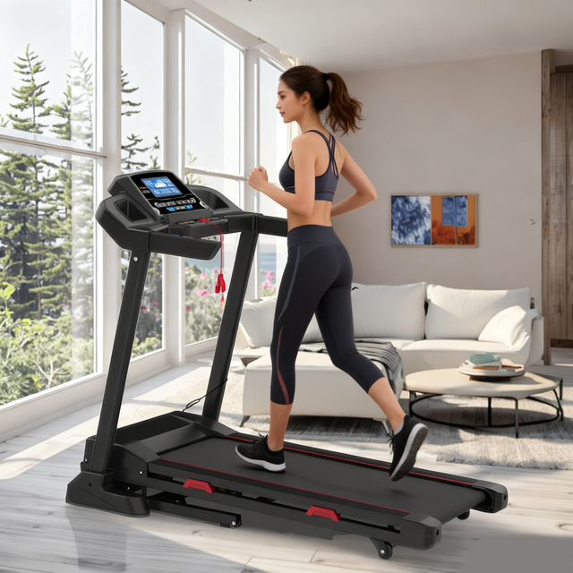 Multi-function LCD Display 1-16 km/h Speed LED Screen Smart Electric Treadmill With Power Incline for Home and Commercial Use