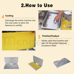 MengerBee CM-1 Machine à fondation de cire d'abeille en alliage d'aluminium moulé sous pression, style carnet, pour gaufrage, facile à utiliser, pour la fabrication de feuilles de cire d'abeille - Product Image 2