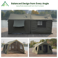 Tente de camping gonflable Litai Antour AT8+8 en coton, imperméable >3000 mm, résistante aux UV, quatre saisons, une chambre, un salon, 5-6 personnes