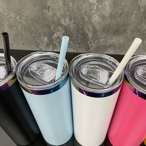 Custom LogoBulk Underneath 20Oz With Lid Outdoor Laser Engraving Rainbow Plated Skinny Tumbler - Product Image 3