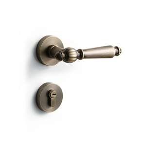 BAGB <strong>French</strong> Palace Style Antique Bronze Magnetic Silent Interior Door <strong>Lock</strong> with Sculpted Long Handle for Luxury Bedroom Doors - Product Image 3