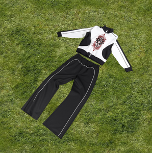 Nueva llegada de 500gsm lana de peso pesado sudaderas pantalones de chándal Conjunto personalizado hombres de gran tamaño lavado ácido Boxy recortado Sudadera con capucha otoño estampado - Product Image 3