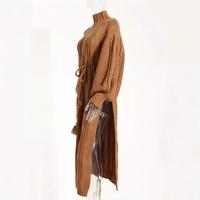 OUDINA Nouveautés élégantes Ensemble deux pièces Manches lanternes Jupe en maille Pull en tricot décontracté Élégant Robes pour femmes