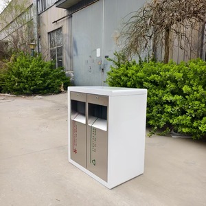 Outdoor Stainless Steel Waste <b>Bin</b> 90x45x95cm Sorting Recycling <b>Bin</b> For Streets Parks Residential Areas - Product Image 2