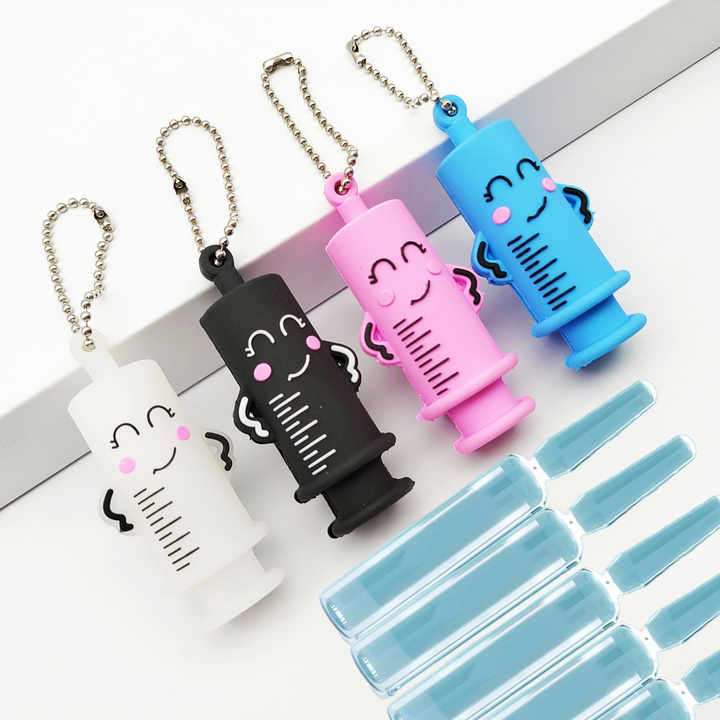 Syringe Keychain Mini Syringe Shape Rubber Ampoule Breaker - Keychain
