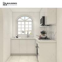 Kabinet Dapur Bentuk L Australia, Desain Terintegrasi Warna Putih, Panel Tahan Kelembapan, Tata Letak Penyimpanan Pintar untuk Renovasi Rumah