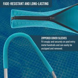 Fourniture de <span class=keywords><strong>piscine</strong></span> Couverture de main courante en néoprène de 6 pieds Teal Antidérapant Poignée de sécurité Fermeture à glissière <span class=keywords><strong>Protection</strong></span> contre la chaleur pour la <span class=keywords><strong>piscine</strong></span> Poignée d'échelle de <span class=keywords><strong>piscine</strong></span> - Product Image 4