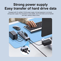 Hub USB 3.0 de 10 Puertos Mindpure, Divisor de Aluminio con Adaptador de 12V, Interruptores Individuales de Encendido/Apagado, 4 Puertos BC 1.2 de Carga Rápida, 5Gbps